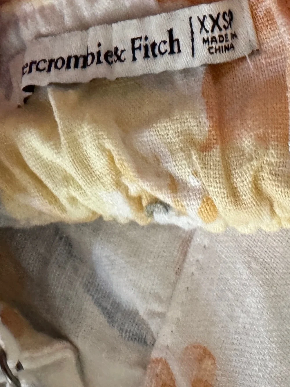 Abercrombie & Fitch Cream Linen Dress with Yellow and Blue Floral Accents